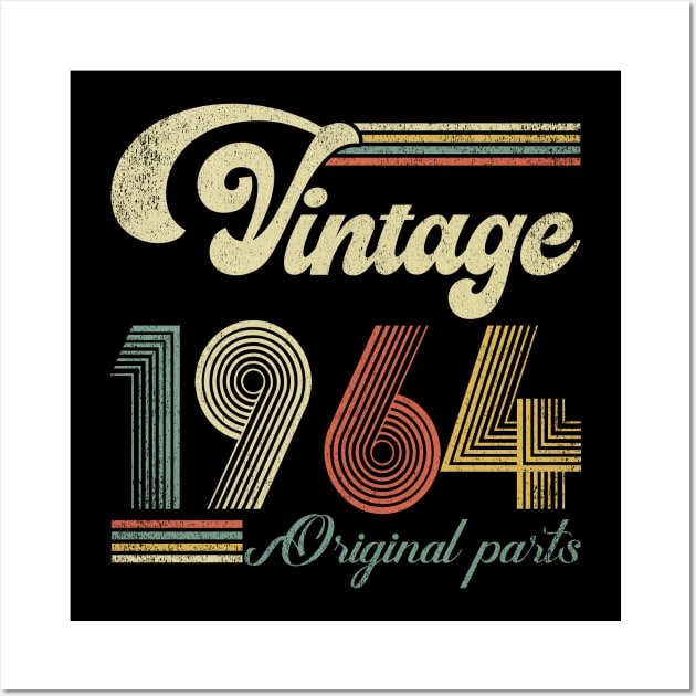 Retro Vintage 1964 60th Birthday Gift Men Women 60 Years Old Wall Art by Whataboutyou Cloth